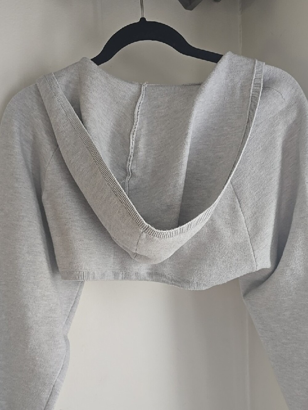 wild fable Light Gray Knit Cropped Hooded Shrug - Picture 5 of 6
